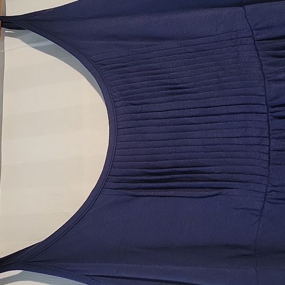 Calvin Klein Navy Blue Maxi Dress with Gathered Empire Waist, Size: 6 - Picture 2 of 8